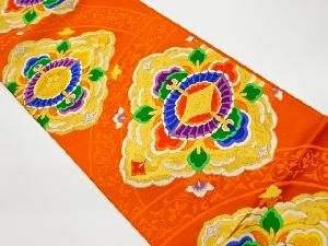 リサイクル　向かい蝶華紋模様織出し袋帯